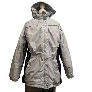 Vintage Columbia Ski Jacket Ice Blue Y2K Gorpcore Hooded Coat 1X
